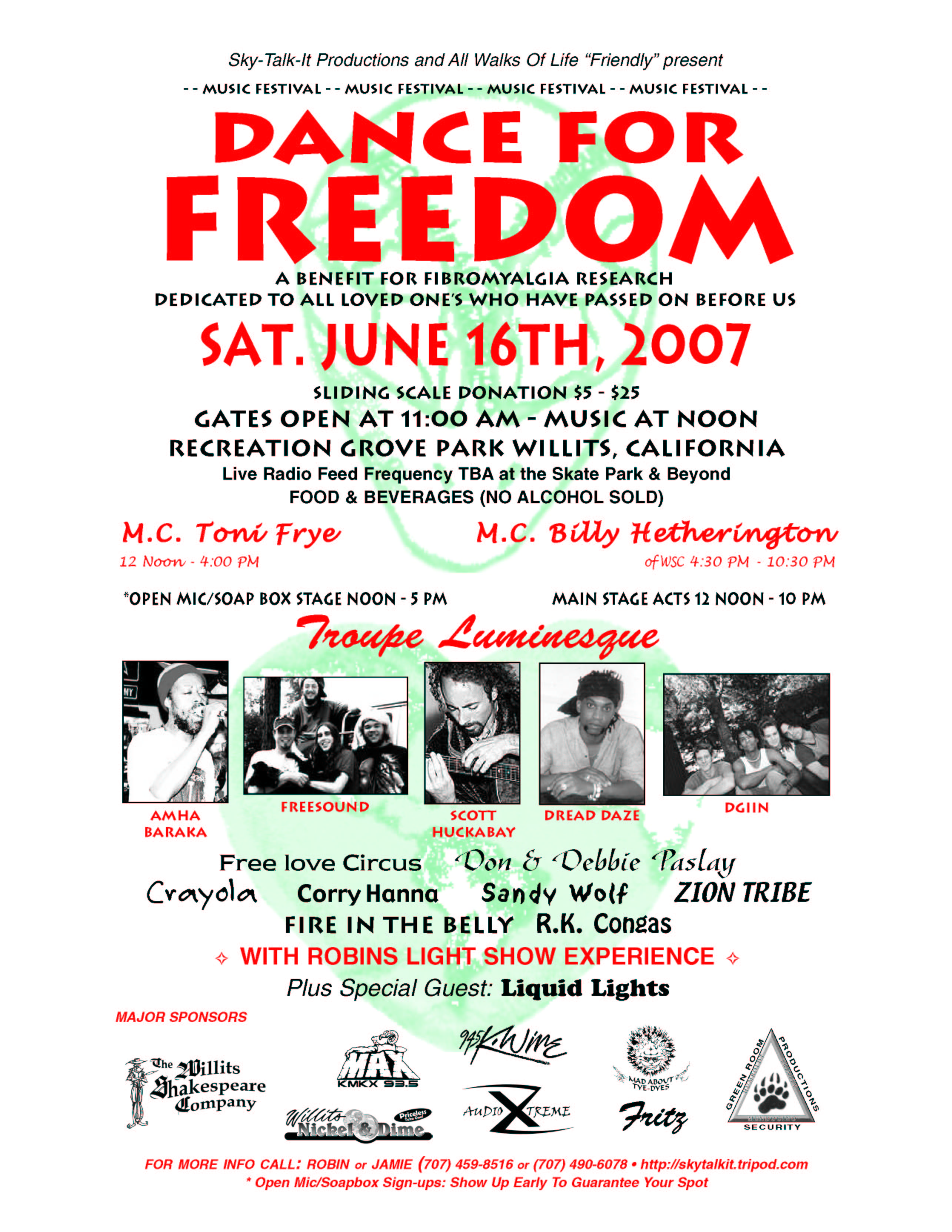 Dance For Freedom Musical Festival 2007 LINE UP